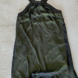 Elegant Black/green Halter Dress